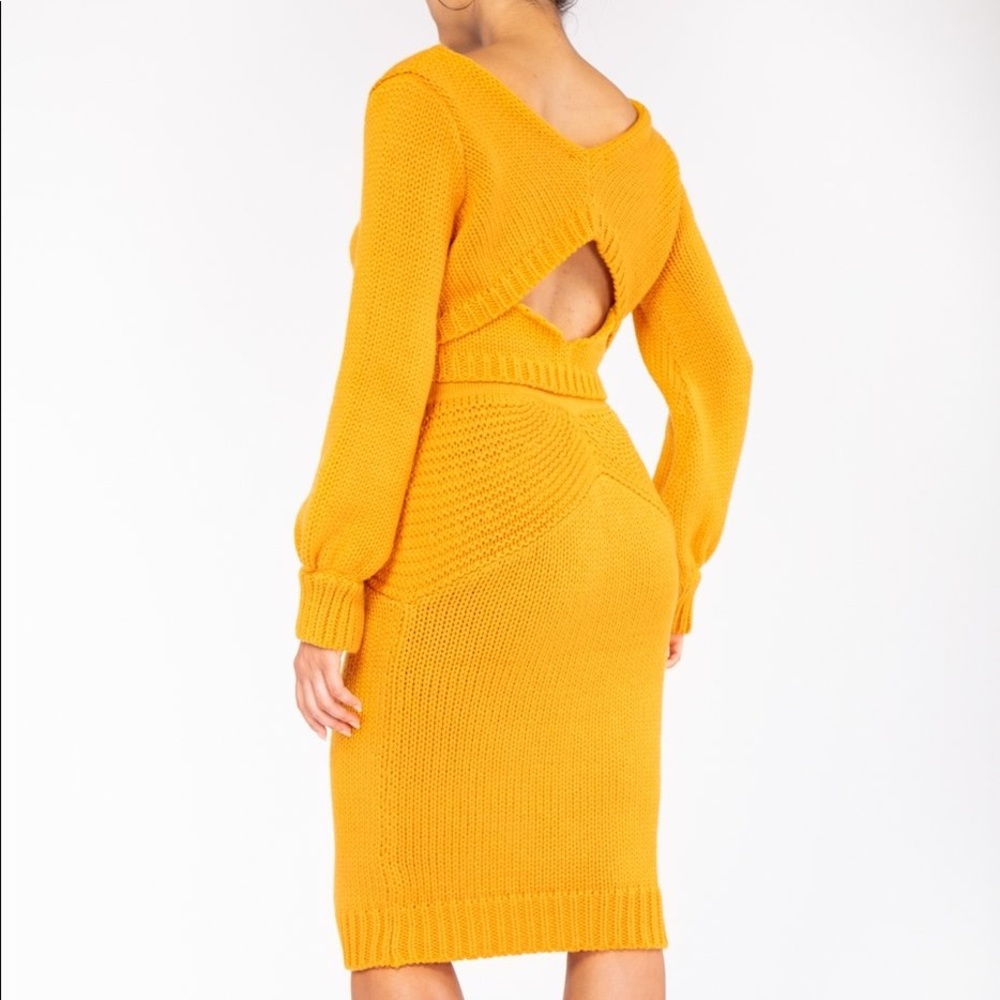 Old post* 2-Pc Chunky Knit Sweater MIDI Skirt Set - Picture 7 of 8